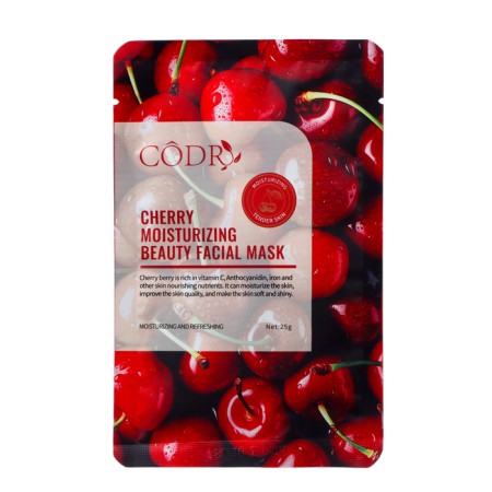 Facial fabric mask with cherry extract, restoration and tone