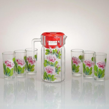 Set for juice "Rosochka" art painting, 6 glasses 1250/200 ml-12