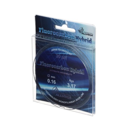 Monophile Flap ALLVEGA FLUOROCARBON HYBRID, diameter 0.16 mm, test 3.17 kg, 30 m, fluorocarbon 65%-1