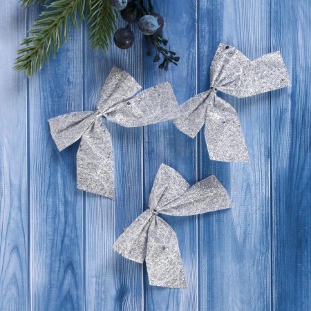 Christmas tree decoration "Silver" (set 6 pcs) 6x6.5 cm
