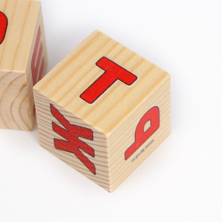 Cubes made of natural wood "Learn alphabet"-4