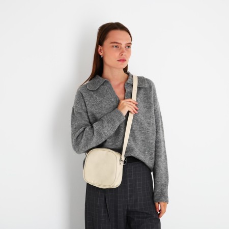 Cross-Bodi Bag on a zipper, beige color-5