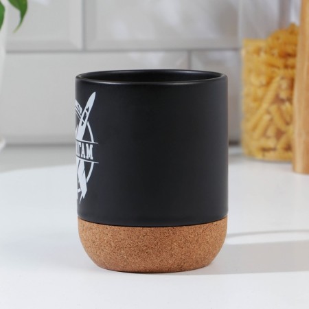 A mug with a cork bottom "there is always a place for exploits", 400 ml-1