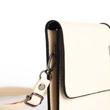 Bag-clate on magnet, long belt, white color-6