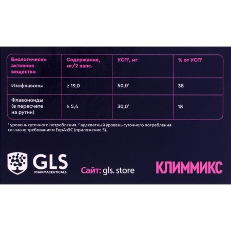 Климмикс GLS для женщин, 60 капсул по 400 мг-3