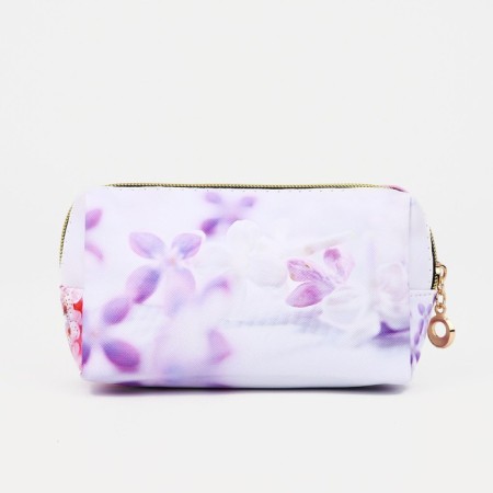 Cosmetic bag with lightning, white/pink color-1