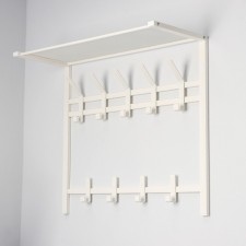 A hanger with a shelf of the 2-tier “Toronto 22”, 67 × 27 × 58.5 cm, white color
