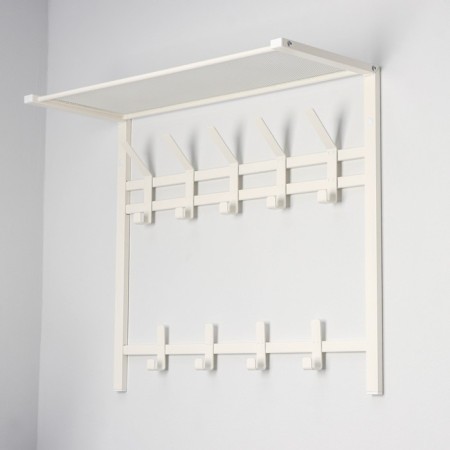 A hanger with a shelf of the 2-tier “Toronto 22”, 67 × 27 × 58.5 cm, white color