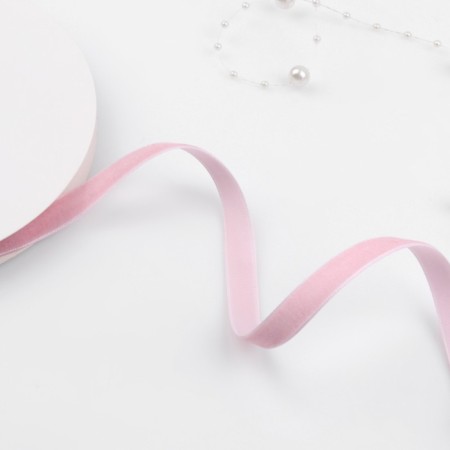 Velvet tape, 10 mm, 18 ± 1 m, pink color No. 08