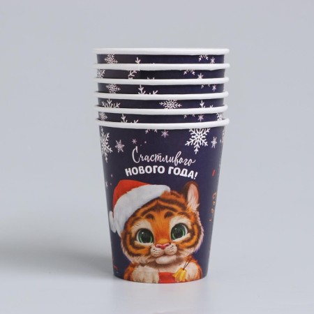 A set of paper utensils "Happy New Year" tigernok in a cap-5