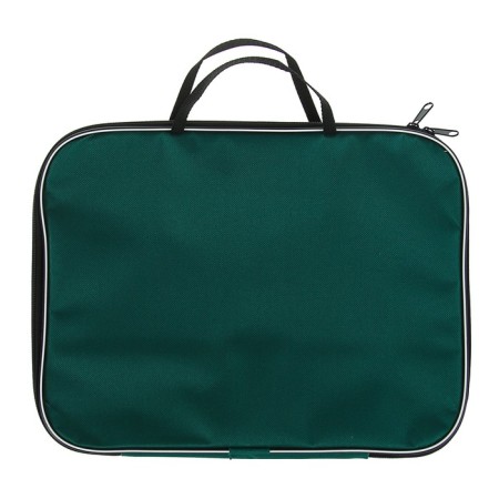Folder with handles Textile A4, 350 x 270 x 20 mm, calligrata "Office", nylon 600D, two -color Kant, Green-1