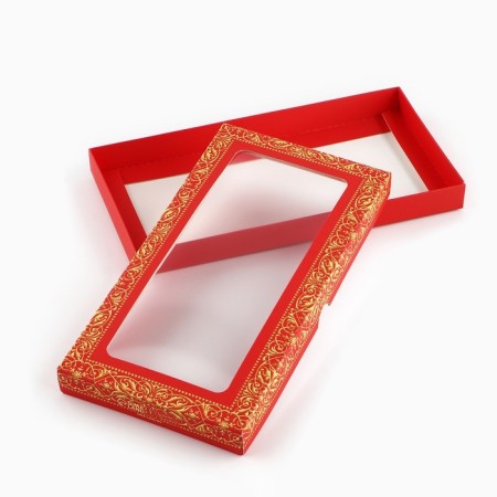 Box for chocolate “Magic New Year!”, With a window, 9.4 x 1.7 x 18.4 cm, New Year-3