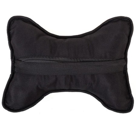 Car Bone pillow, on the headrest, SkyWay Expensiv Alcantara Black, Red line, S08003002-1