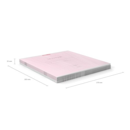 Notebook of 12 sheets in the slanting line of Erichkrause "Classic", covered cardboard, unit offset, whiteness 100%, pink-8