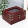 Casket Wood, glass "Edwig" chest with rivets, Bordeaux 16x13x8.5 cm