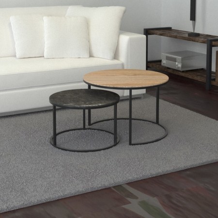Tables Journal Loft DQ No. 1 Duae (set) D605 (475), H420 (320), eco/black marble, m/k black-2