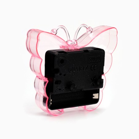 Clock - alarm clock "butterfly", discrete move, dial 5.5 cm, 9 x 8 cm, pink-2