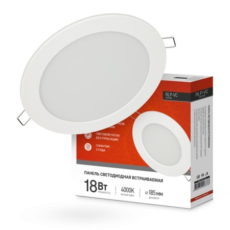 LED panel In Home RLP-VC, 18 W, 230 V, 4000 K, 1440 lm, 185x30 mm, round, white-7