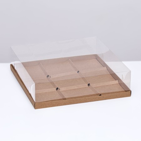 Box for mousse cakes 9 pieces 30x30x8, craft
