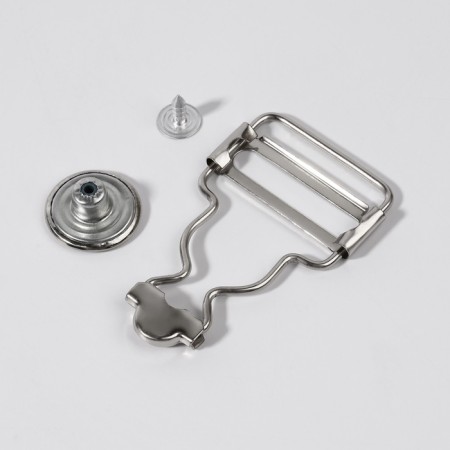 Fasteners for overalls, with buttons, 25 mm, 10 pcs, silver color-2