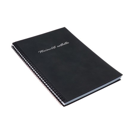 A4 notebook, 96 sheets on the crest of Escalada, integral cover of artificial leather, foil embossing, block 70 g/m2, black-1