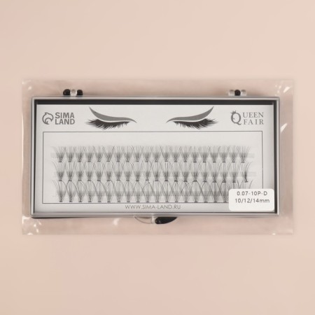 A set of overhead eyelashes "Classic", bundles, 10, 12, 14 mm, thickness 0.07 mm, bend D, 10 D-5