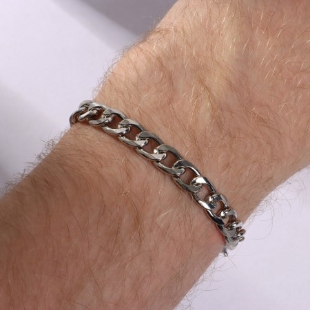 Bracelet "Chain" is light, color silver, 21 cm-1