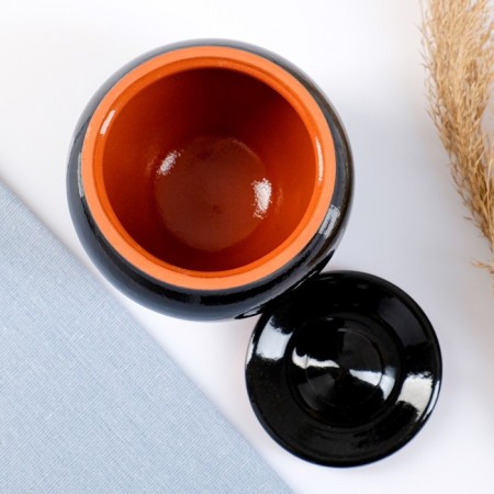 Set "Vyatka Ceramics Schi" 4x0.5l, Black Amber-2