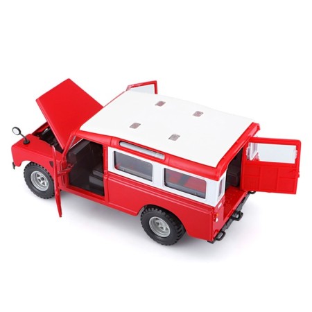 BBURAGO LAND Rover Series II, Die-Cast, 1:25, opening doors, red red-5