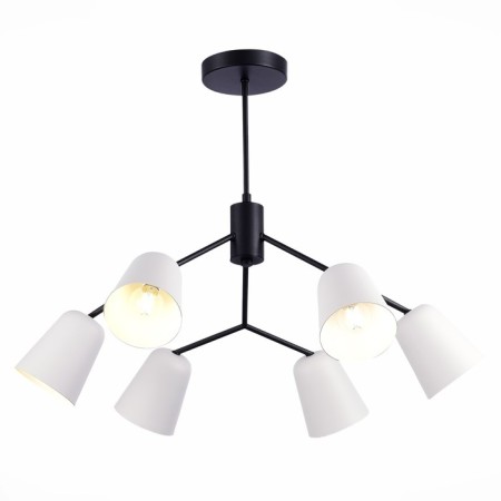 Ceiling EVOLUCE lamp. Sle155942-06. Mario. 6x40 watts, E14, 69x69x52 cm, black color