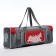 Sports bag with lightning, with an increase, 3 outer pockets, a long belt, the color is gray/red