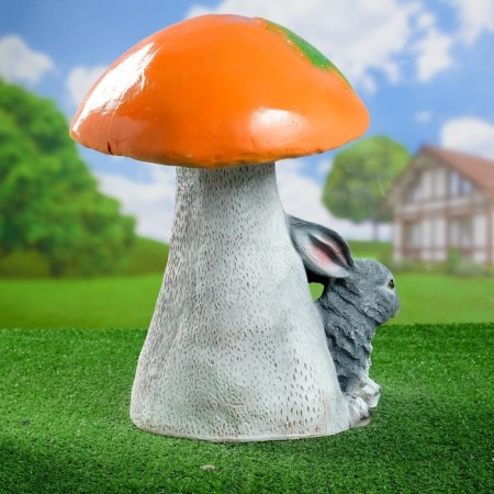 Garden figure "Mushroom Sunsin with hares of beds" 45x34cm-2