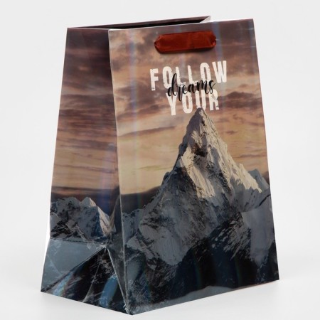 Gift Package Laminated, packaging, “mountain”, rainbow holography, MS 18 x 23 x 10 cm-1