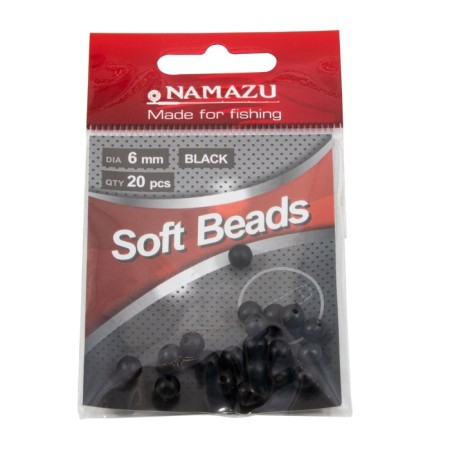 Feeder bead Namazu Soft Beads, PVC, D = 6 mm, round, black 20 pcs.-1