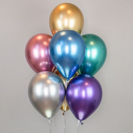 Latex ball 12 "Chrome mix, set 25 pcs.