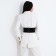 Women's belt on buttons, width 11 cm, black color