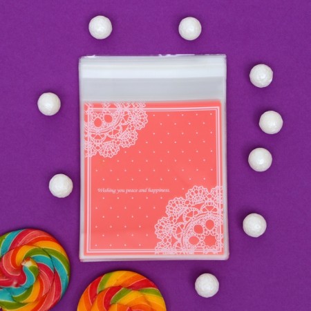 BOPP package with sticky tape, “wishes”, 10*11+3cm-5