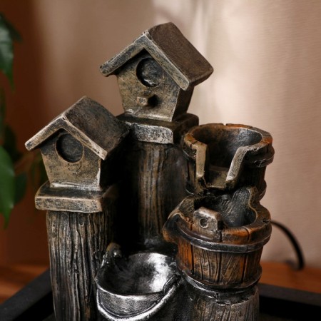 Fountain "Bird Houses" 23x17.5x28 cm (with backlight, without ball)-1