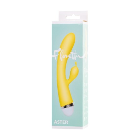 Vibrator Flovetta by Toyfa Aster with a clitoral stimulator, silicone, 22 cm, yellow color-13