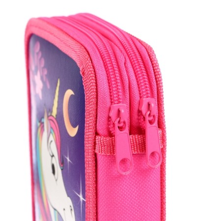 Penal 2 sections, with filling, 23 subjects, 125x205x40 mm, Minnie Mouse and unicorn-3