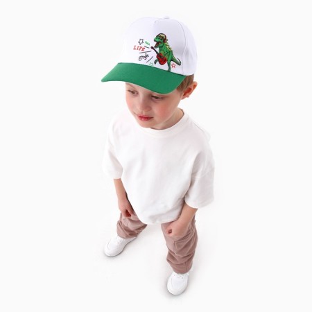 Baby cap for the boy Life Style, Dino, White Color, Rr. 52-54, 5-7 years old-11