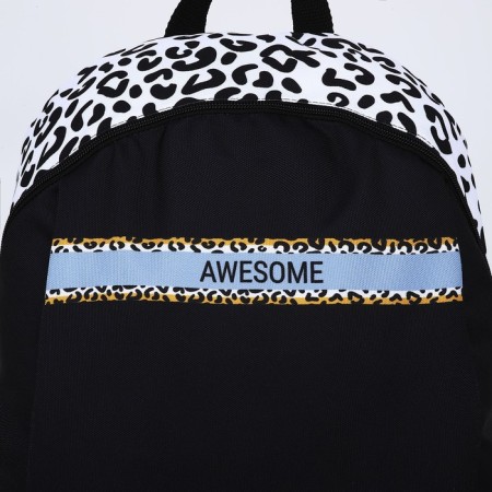 Backpack school textile Awesome, 46x30x10 cm, vertical pocket, black color-3