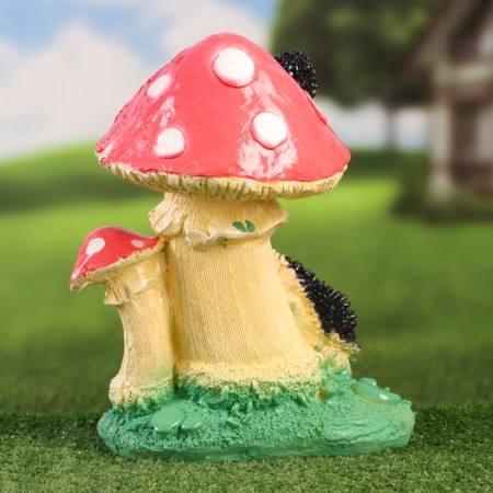Garden figure "Hedgehogs on fly agaric" 30x15x16cm-2