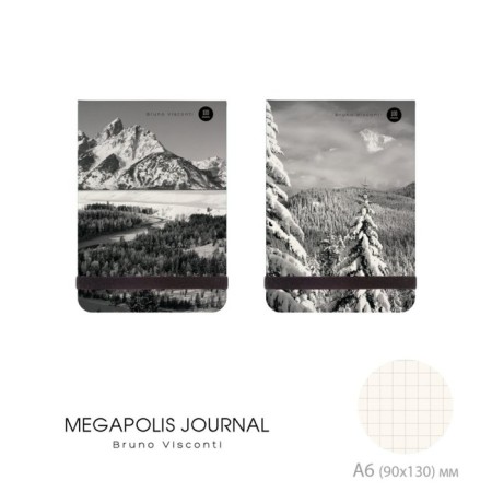 Notepad A6, 100 sheets in a line on an elastic band, "nature", a hard cover, with a pocket, tinted block 70 g/m2, mix