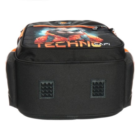 School backpack, 40 x 33 x 19 cm, ergonomic back, Stavia "capybara", black/orange-6