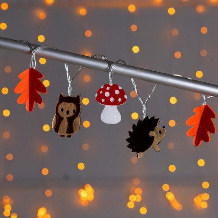 Garland “thread” 1.35 m with nozzles “Lesnaya”, IP20, transparent thread, 10 LED, glow warm white, AAH2-3