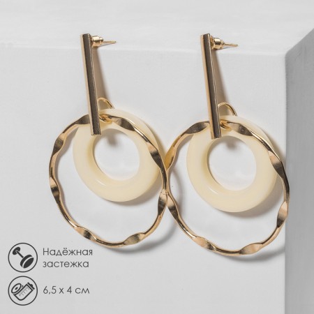 Earrings Assorted "deja vu", white color in gold