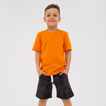 Costume for a boy (T-shirt, shorts) KAFTAN "Trendy" Size 32 (110-116), Orange color