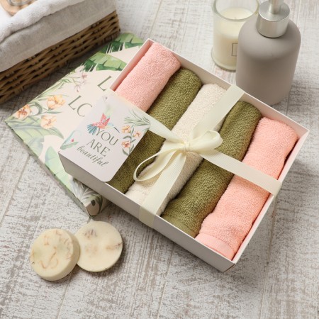 Set of terry napkins Botanic 30x30 cm -5pcs, 100% HL, 340g/m2