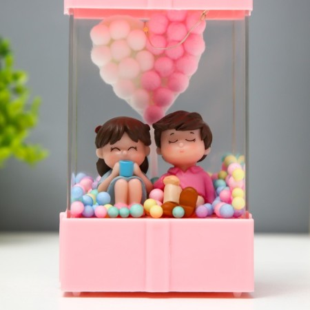 Nightlight "Fighting couple" LED from batteries 3haa pink 8x8x15.5 cm Risalux-5